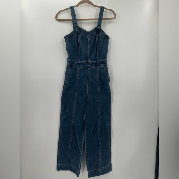 Madewell Denim Seamed Wide Leg Jumpsuit Size 0 NWT - Picture 2 of 5